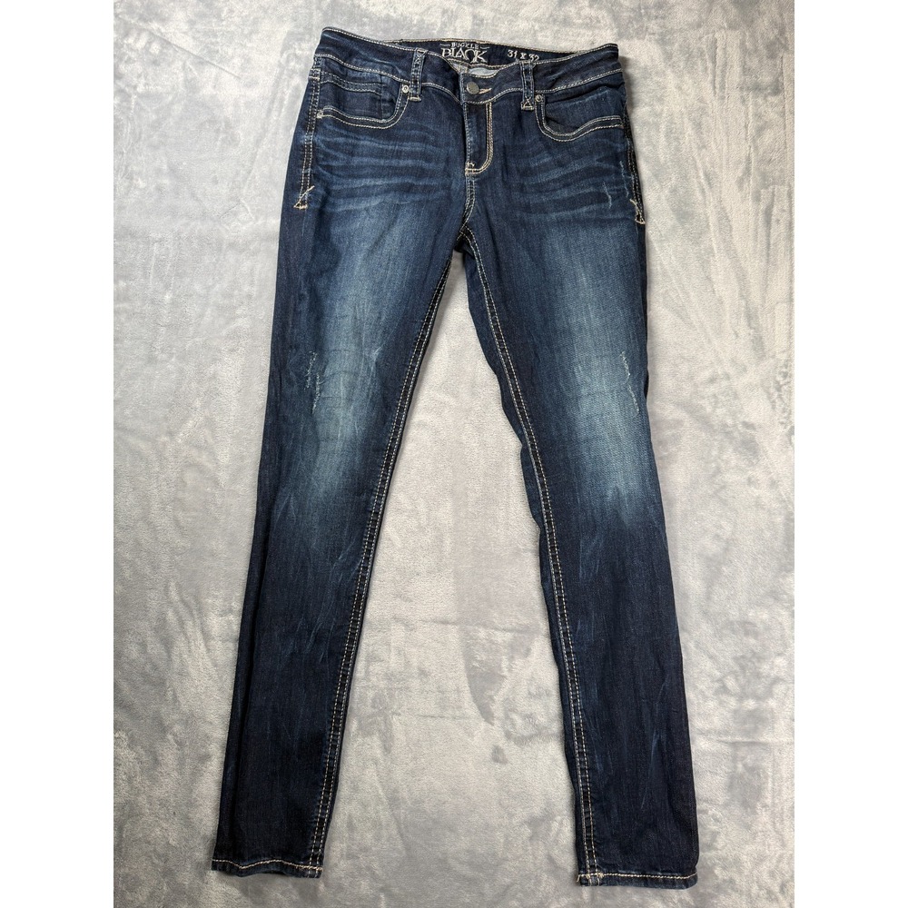 Buckle Black Womens 31x32 Blue Denim Stretch Mid Rise Skinny Jeans Fit No. 53